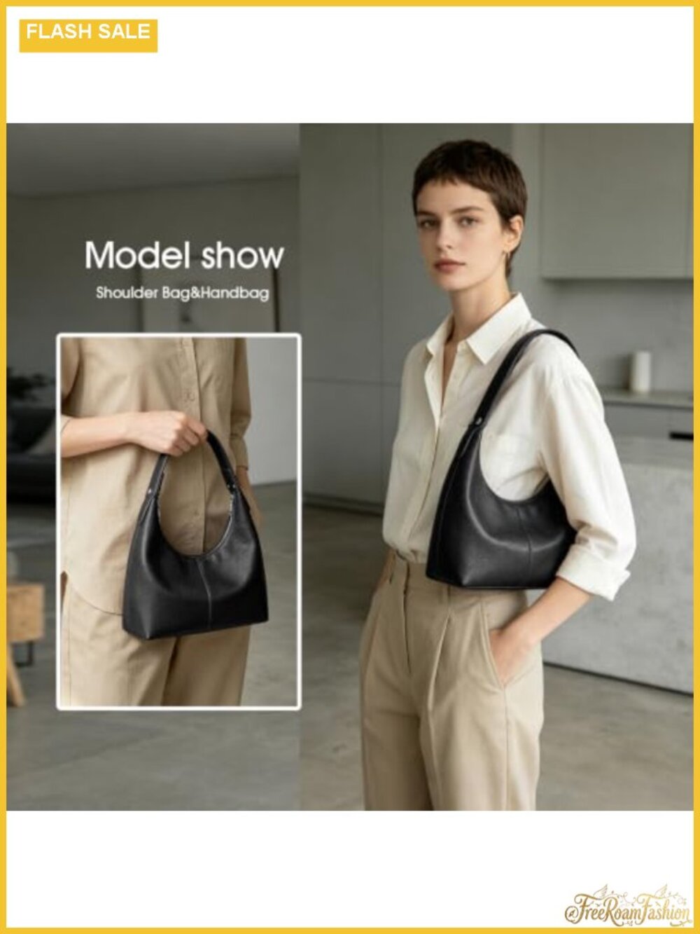 Vegan Leather Hobo Handbag for Women Y2K Clutch Shoulder Bag Tote Purse - Picture 2 of 6